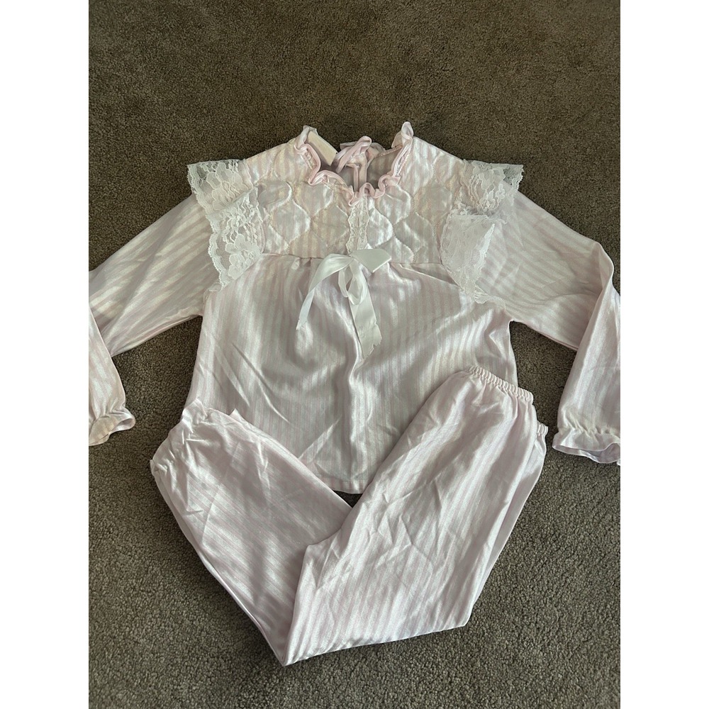 Vintage 80s/90s Edie Bee Silk Like 2 Pc Set Size Kids 6 Made In USA